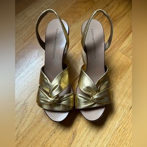 Diane Von Furstenberg Gold Heels - Size 7.5